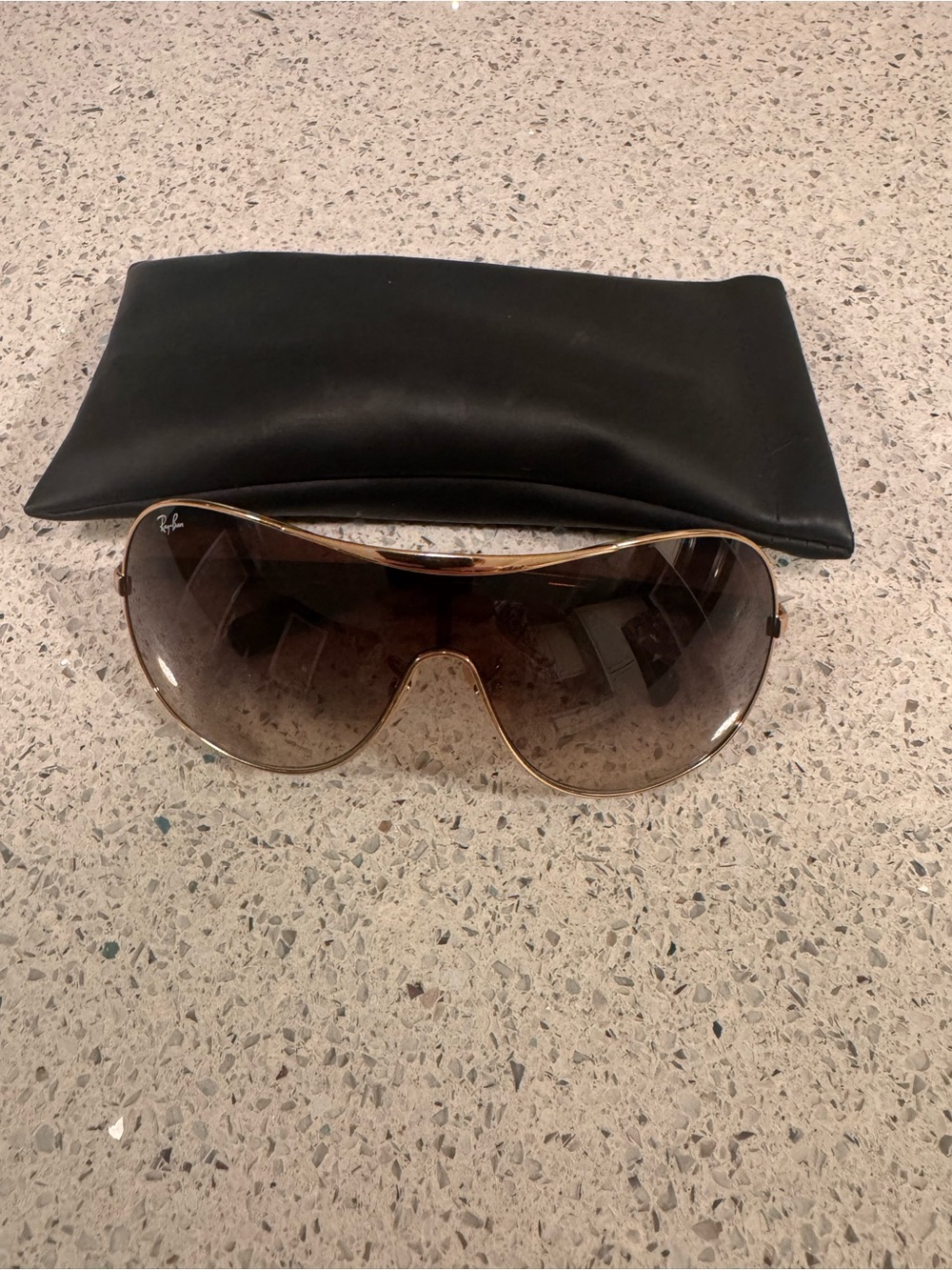 Ray-Ban Women’s Brown Gradient Shield Sunglasses-Vintage RB 3455L 002/13